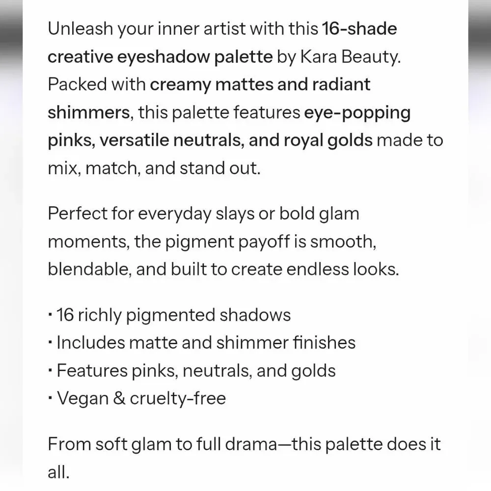 Kara Beauty Royal‎ Affairs Creative Beauty Palette